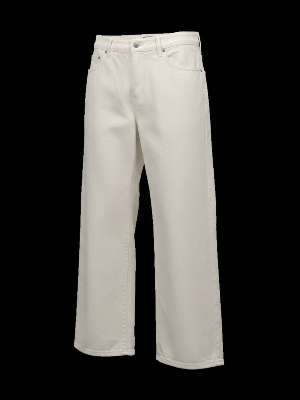 Edikted White Wide Leg Jeans - size large